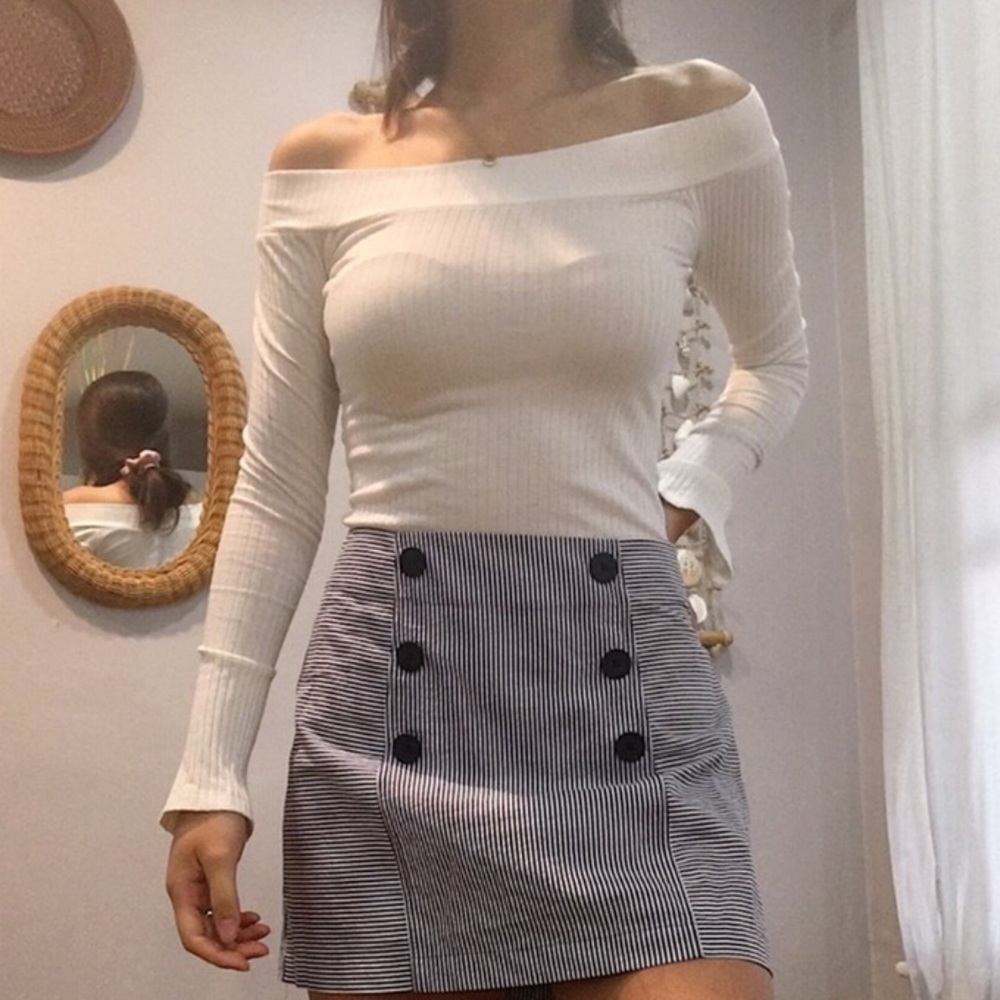 urban outfitters off the shoulder ribbed sweater
